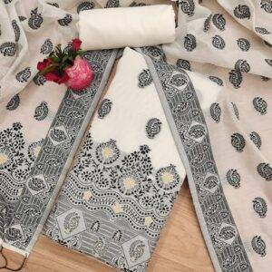 SHANTVAN GALLERY Handloom Banarasi Cotton Unstitched Salwar Suit with Dupatta, 50 Inch Length, Women's Unstitched Salwar Suit Dress Material with Dupatta, Unstitched Salwar Suit Set